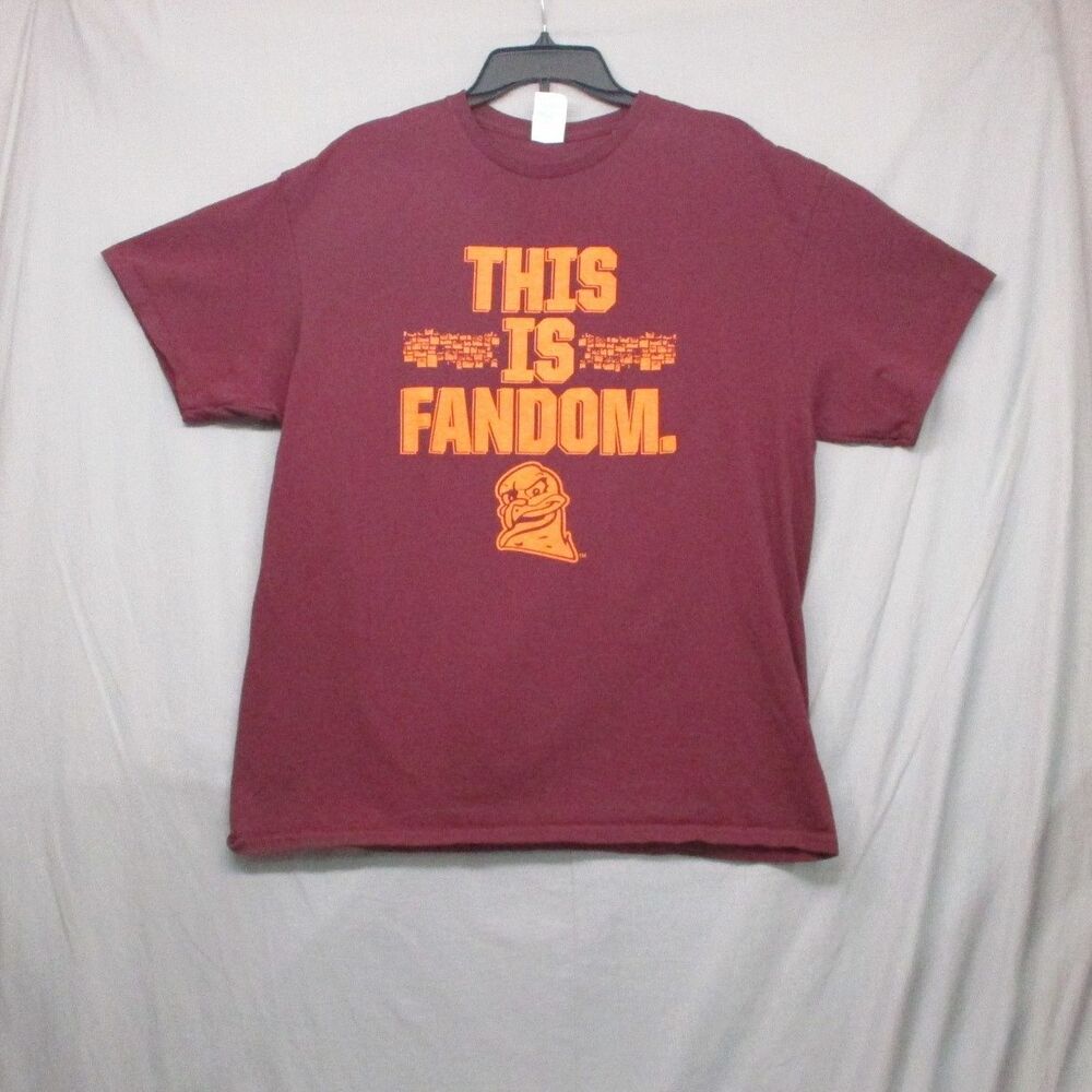 Delta Pro Weight Maroon Graphic Hokies Tee T-Shirt Unisex‎ Size XL